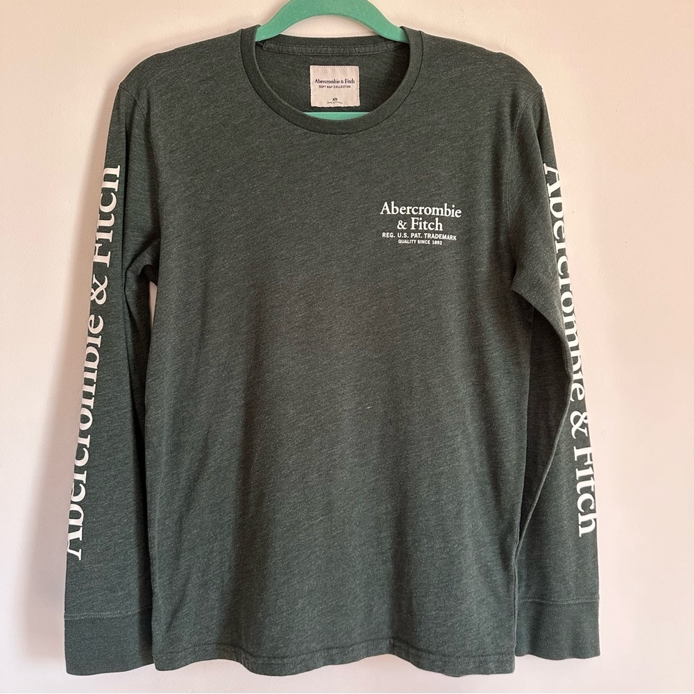 Abercrombie & Fitch Y2K Soft A & F Collection Teal Long Sleeve Tee Shirt Sz XS
